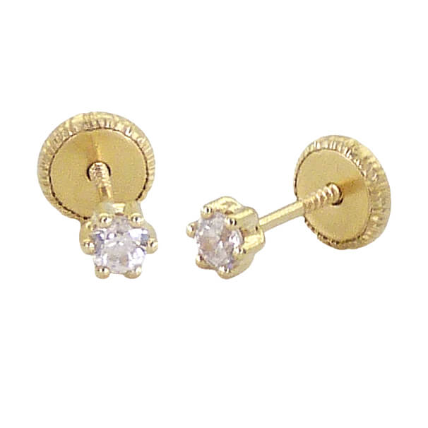 2,5MM CZ SCREW BACK EARRINGS