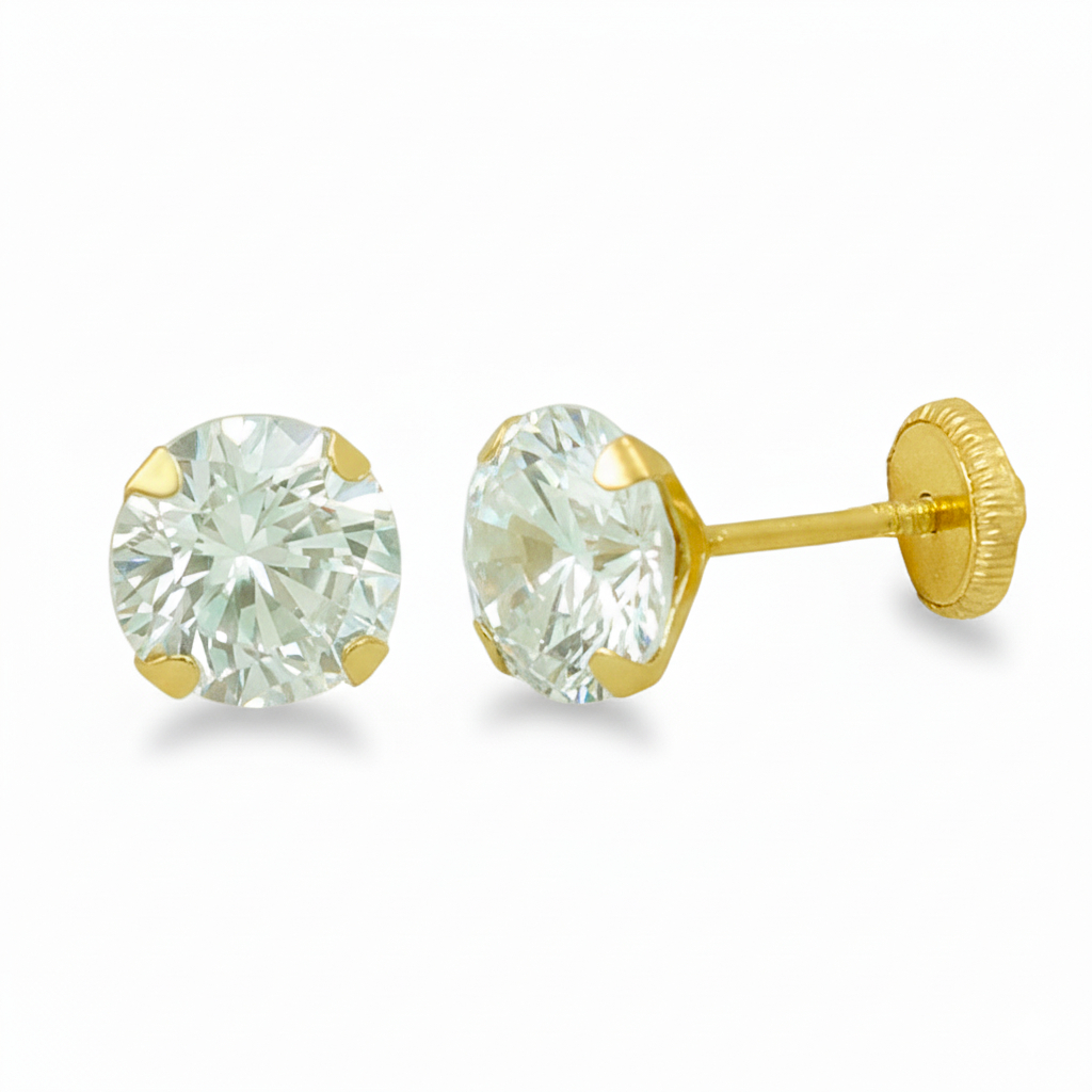 PENDIENTES GARRA INGLESA CIRCONITA DE 5MM.TORNILLO.