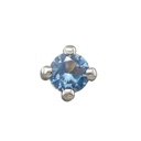 COLGANTE GARRA CIRCONITA AZUL 5MM SIN REASA.ORO BLANCO.