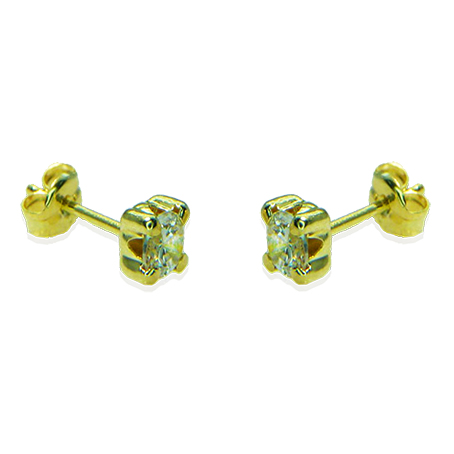4MM CZ STUD EARRINGS.