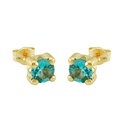 4MM AQUAMARINE COLOR CZ STUD EARRINGS.