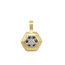 5MM TWO TONE HEXAGON PENDANT WITH CZ.