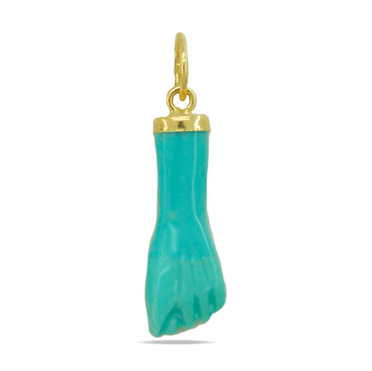 18MM TURQUOISE COLOR AMULET FIST PENDANT.
