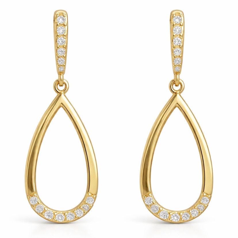 30x14MM DANGLING EARRINGS WITH CZ