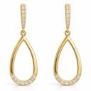 PENDIENTES LAGRIMA CIRCONITAS. 30x14MM.PRESION