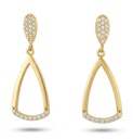PENDIENTES LAGRIMAS CON CIRCONITAS. 30x14MM.PRESION