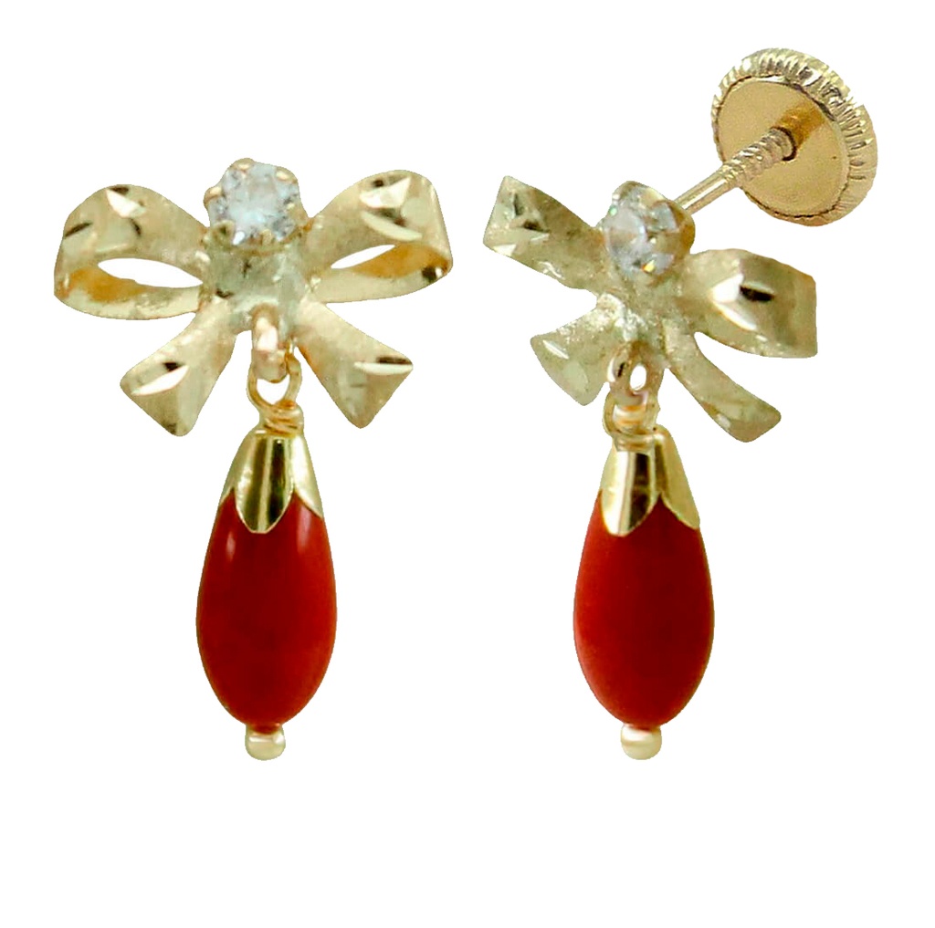 10MM SCREW BACK EARRINGS.RIBBON AND CORAL REEF COLOR