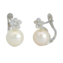 PENDIENTES MARGARITA BRILLANTES 1.50MM H-SI 0.03 CT TW PERLA7.5MM CATALAN