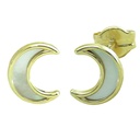8MM MOTHER OF PEARL MOON STUD EARRINGS.