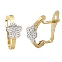 PENDIENTES BICOLOR FLOR CON CIRCONITAS.12MM.CATALAN.