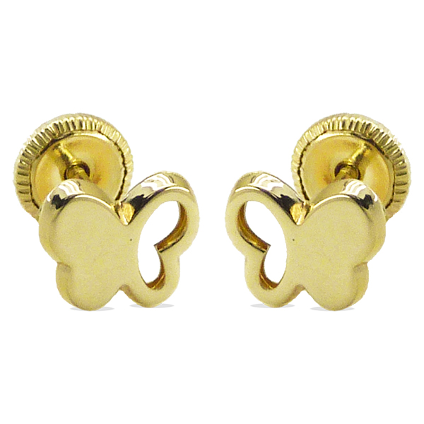 OPENWORK BUTTERFLY STUD EARRINGS.SCREW BACK.