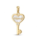 18MM MOTHER OF PEARL KEY "MUM" PENDANT.