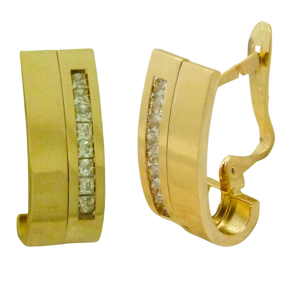 PENDIENTES MEDIO ARO CIRCONITAS CARRE.13x7MM.CATALAN.