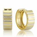 16x7MM TWO TONE CARVED HOOP EARRINGS.