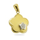 15MM TWO TONE FLOWER AND STAR PENDANT.