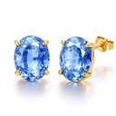 PENDIENTES OVAL 10x8MM COLOR AGUAMARINA PRESION