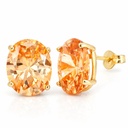 10x8MM CHAMPAGNE COLOR CZ EARRINGS.