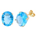 10x8MM AQUAMARINE COLOR CZ EARRINGS.