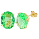 PENDIENTES OVAL 10x8MM COLOR PERIDOTO PRESION