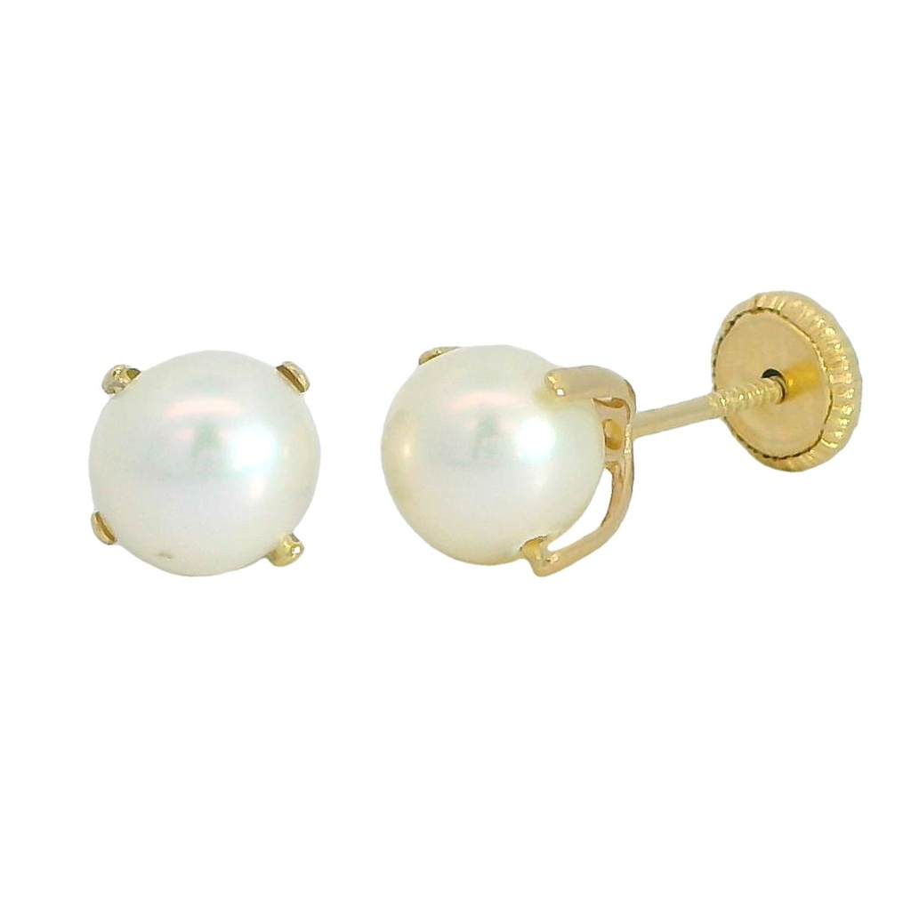 PENDIENTES PATILLA PERLA DE 6MM TORNILLO Perla Cultivada