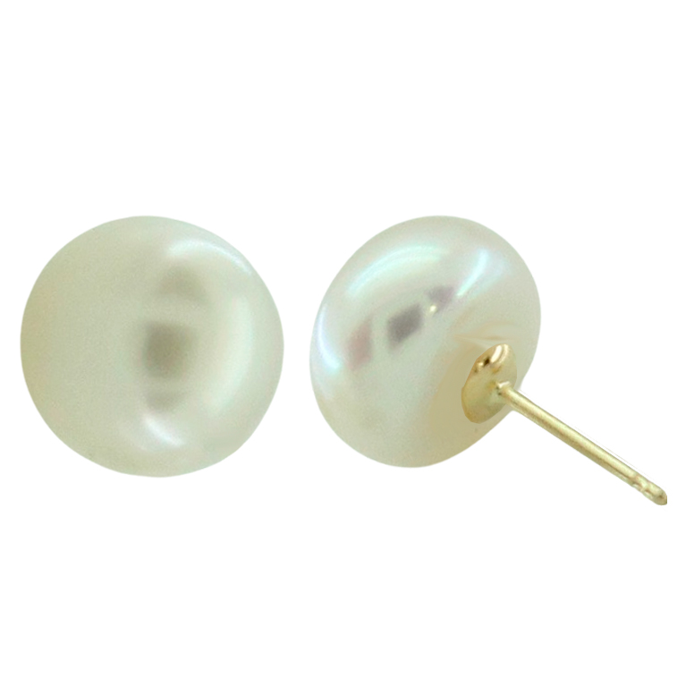 PENDIENTES PERLA BOTON 10/11MM.PRESION. Perla Cultivada