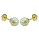 6/7MM ROUND FRESHWATER STUD EARRINGS.SCREW BACK.