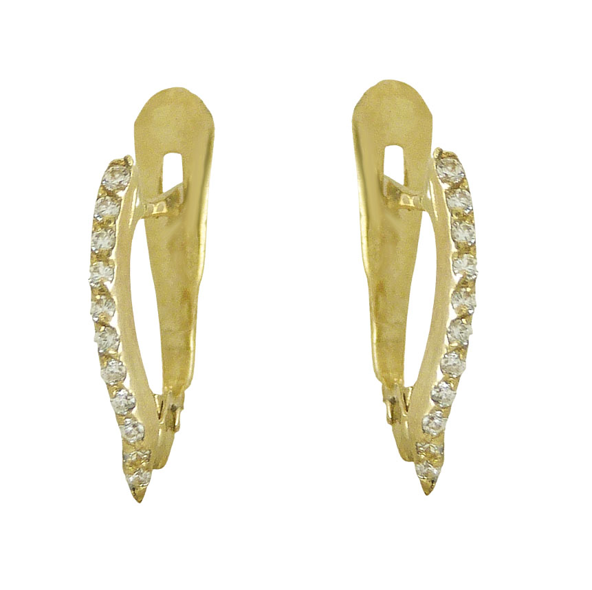 CZ LEVERBACK EARRINGS.