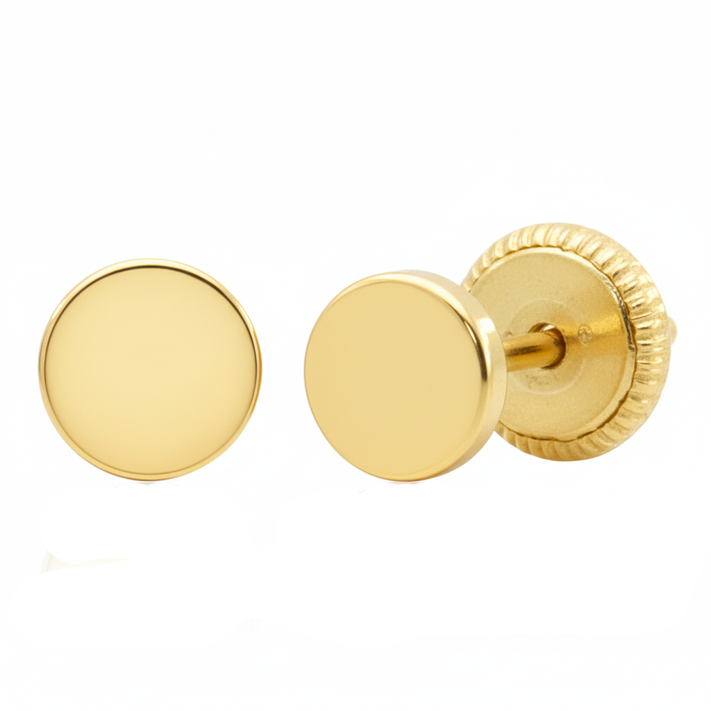 4'5MM ROUND STUD EARRINGS.SCREW BACK.