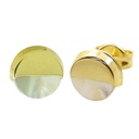 PENDIENTES REDONDOS CON  NACAR.8MM.PRESION