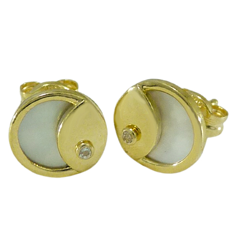 PENDIENTES REDONDOS DE NACAR CON CIRCONITA.