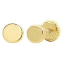 4'5MM ROUND STUD EARRINGS.SCREW BACK.