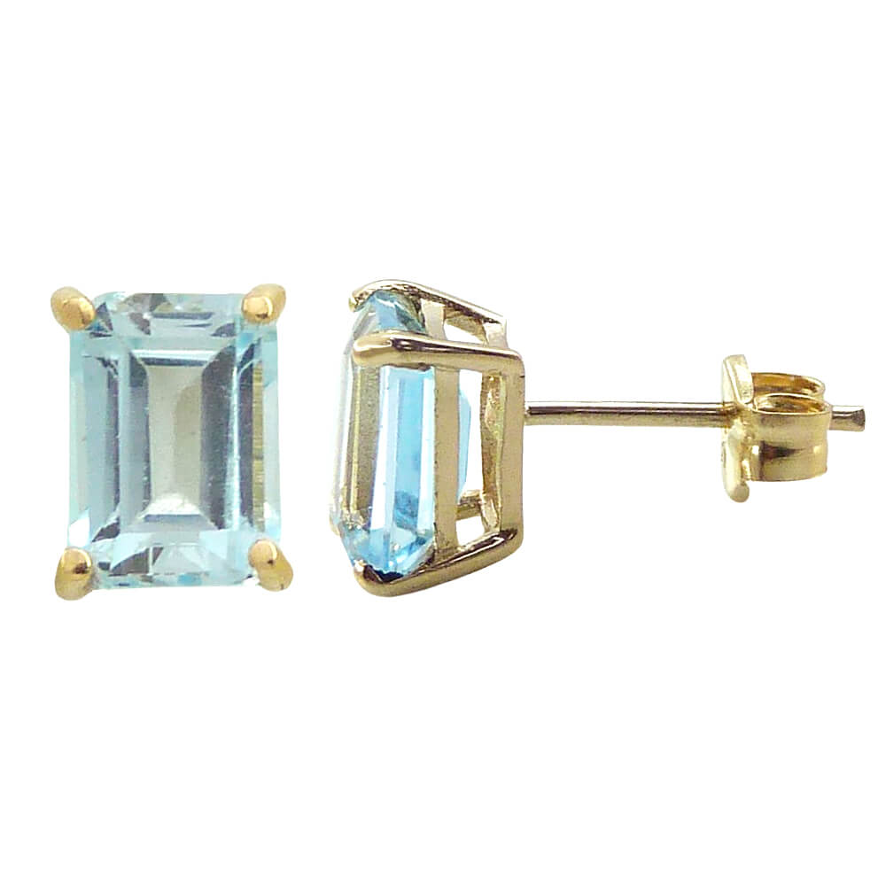 7x5MM.SKY BLUE STUD EARRINGS.
