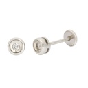 4'5 MM BEZEL DIAMOND STUD EARRINGS.H-SI.0.05 CT TW.WHITE GOLD