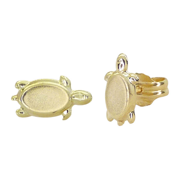 9MM  TURTLE STUD EARRINGS.PUSH BACK.