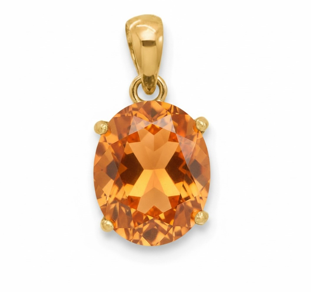 10x8MM CHAMPAGNE COLOR CZ PENDANT.