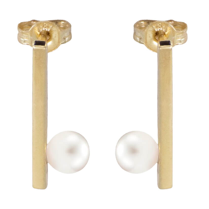 PENDIENTES BARRA DE 15MM COM PERLA DE 4MM.