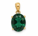 COLGANTE CUARZO OVAL 10x8MM COLOR ESMERALDA