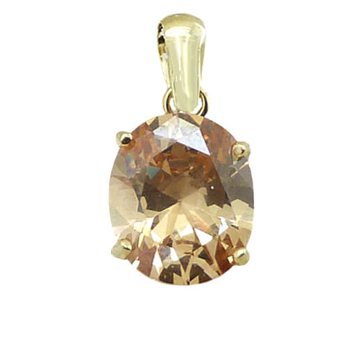 10x8MM CHAMPAGNE COLOR CZ PENDANT.
