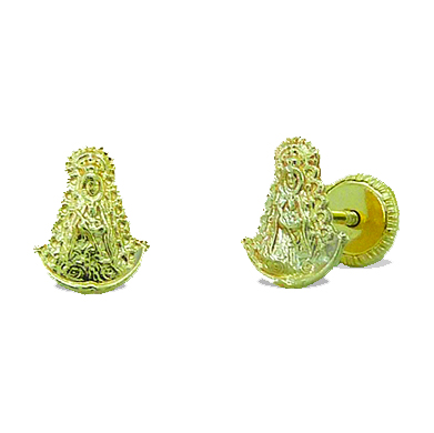 7MM VIRGIN OF ROCIO STUD EARRINGS.SCREW BACK.