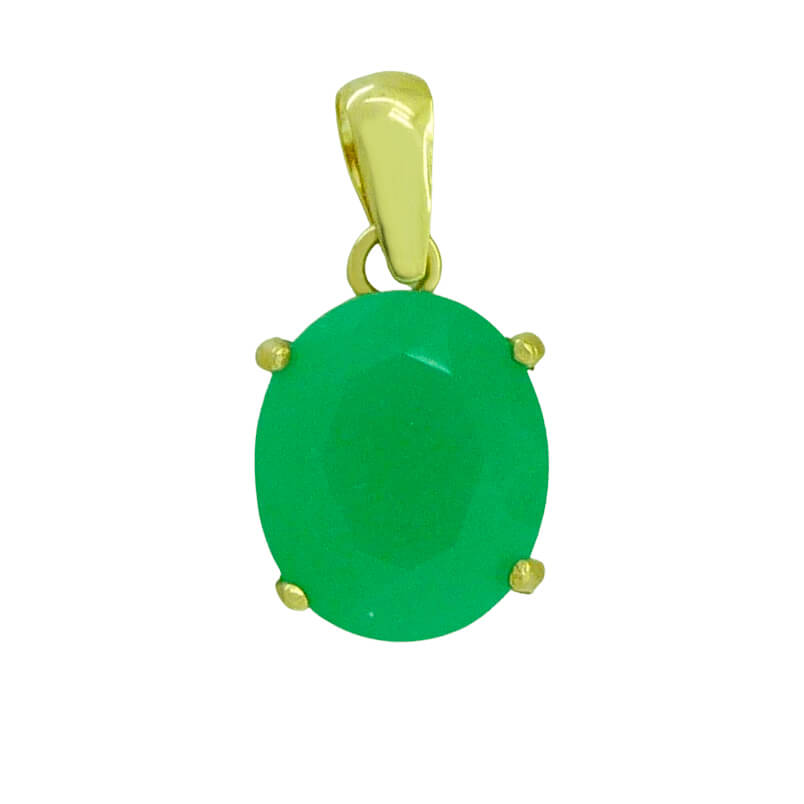 10x8MM EMERALD COLOR QUARTZ PENDANT.