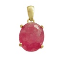 COLGANTE CUARZO OVAL 10x8MM COLOR RUBI.