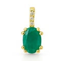 COLGANTE ESMERALDA OVAL 6x 4 Y 3 BRILLANTES 1MM H-SI 0.02 CT TW
