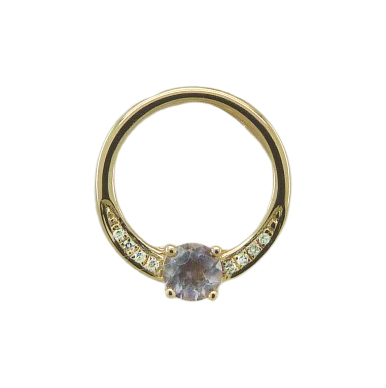 COLGANTE ORO ROSA 12MM 8BRILLANTES 0.017 CT H-SI Y TOPACIO