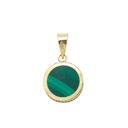 9MM ROUND MALACHITE PENDANT.