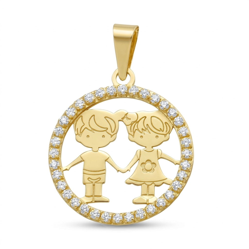 15MM KIDS PENDANT WITH CZ.