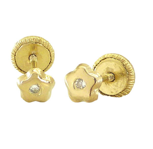 PENDIENTES MARGARITA 3MM CON CIRCONITAS. TORNILLO