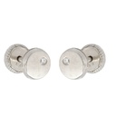 6MM WHITE GOLD ROUND STUD EARRINGS.DIAMONDS 0.04 CT TW.