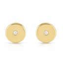 5'5MM ROUND STUD EARRINGS WITH CZ.SCREW BACK.