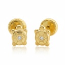 PENDIENTES TORTUGAS CON CIRCONITAS.5MM.TORNILLO.