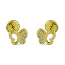 5x7MM BUTTERFLY STUD EARRINGS WITH CZ.